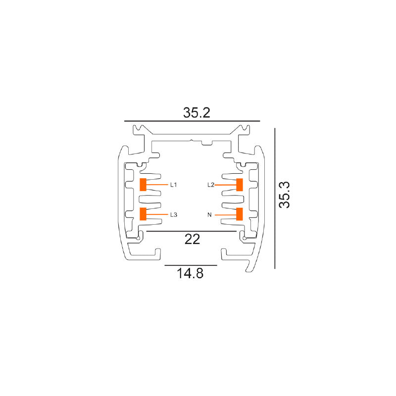 Track Three Circuit 4 Wire 1 Meter Track White - TRK3WH1M