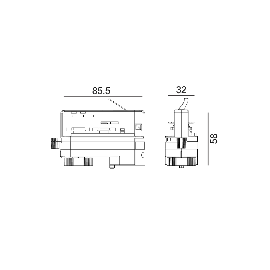Track 3 Circuit 4 Wire Track Adaptor Big Black - TRK3BLADAP3