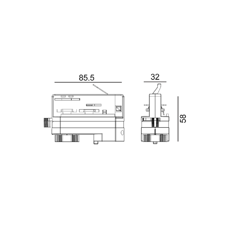 Track 3 Circuit 4 Wire Track Adaptor Big Black - TRK3BLADAP3