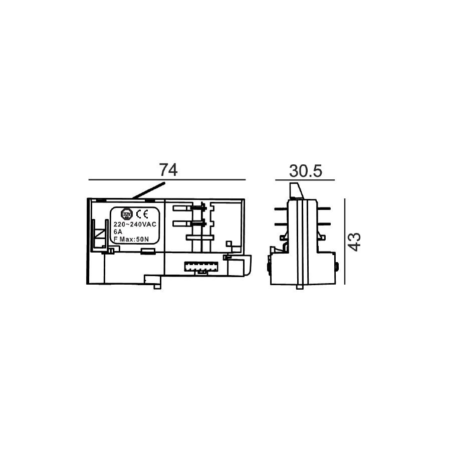 Track 3 Circuit 4 Wire Track Adaptor Small White - TRK3WHADAP4