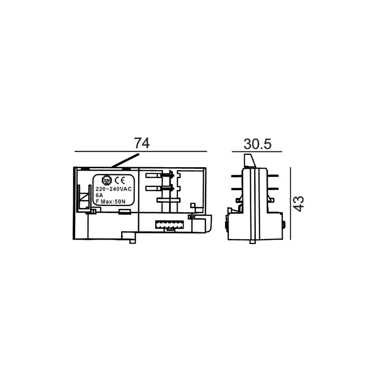 Track 3 Circuit 4 Wire Track Adaptor Small White - TRK3WHADAP4