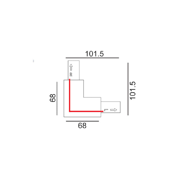 Track 3 Circuit 4 Wire L-Piece Left Connector White - TRK3WHCON3L