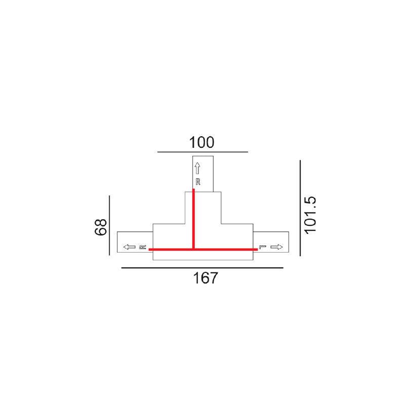 Track 3 Circuit 4 Wire T-Piece Left Connector Black - TRK3BLCON4L1
