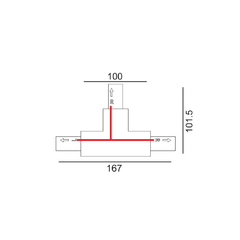 Track 3 Circuit 4 Wire T-Piece Left Connector White - TRK3WHCON4L2