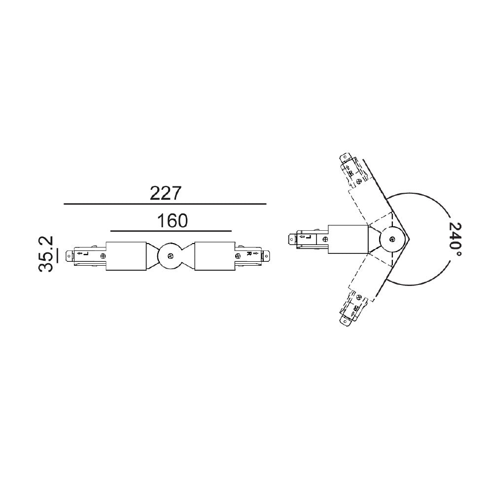 Track 3 Circuit 4 Wire Elbow Connector White - TRK3WHCON6