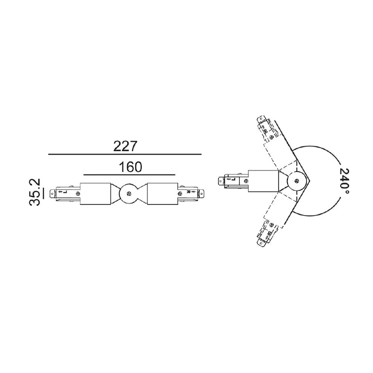 Track 3 Circuit 4 Wire Elbow Connector White - TRK3WHCON6