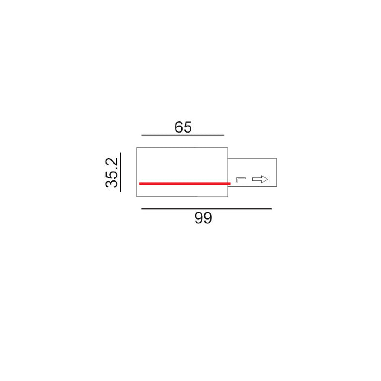 Track 3 Circuit 4 Wire Track Live End Left White - TRK3WHLIVEL