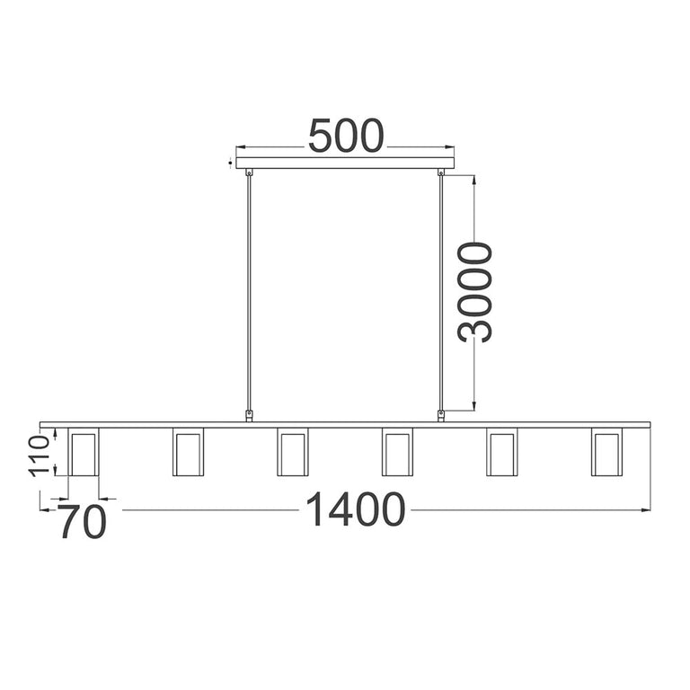 Tuberia Interior Linear Bar with Beige Travertine Tubular Shade Pendant - TUBERIA1