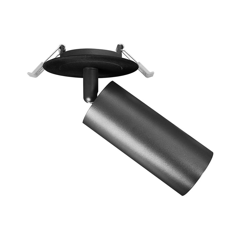 Tubo 10W LED Dimmable Recessed Tiltable & Rotatable Spotlight Black / Tri-Colour - TUBO2