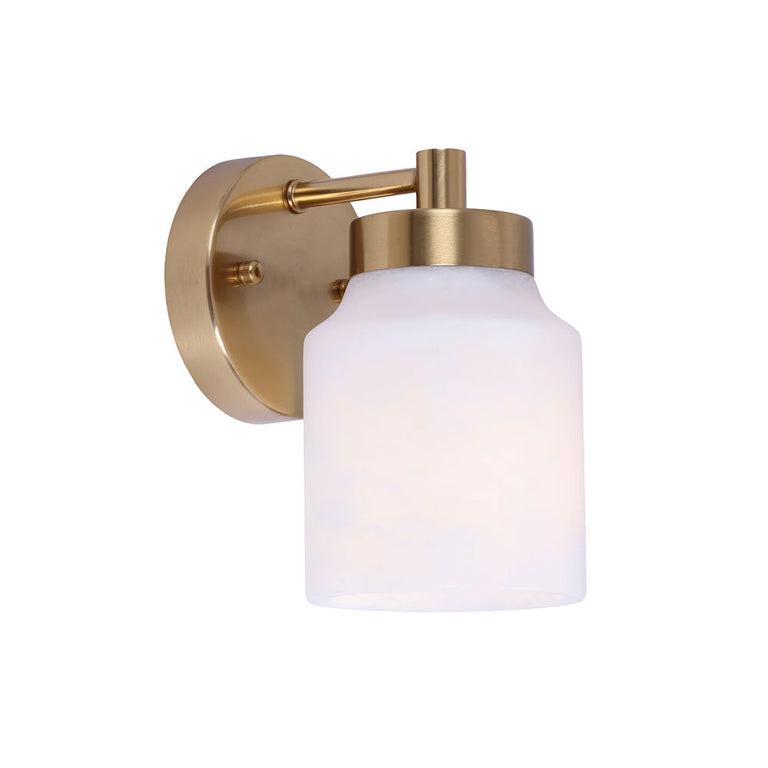 Interior White Jar Alabaster With Brass Highlight Wall Light - TUFO-W1
