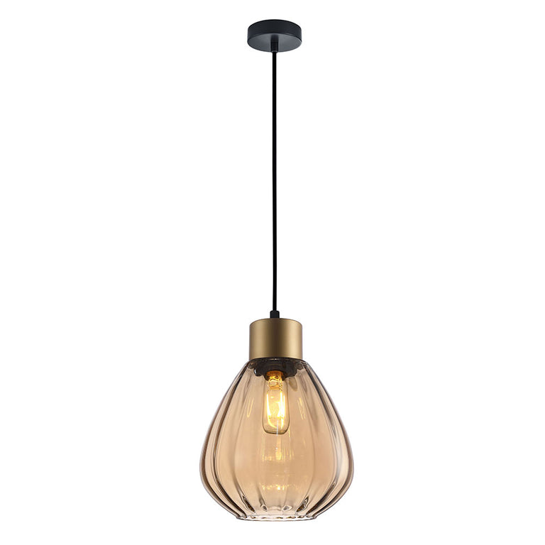 Interior Wine Glass Shape 1 Light Pendant Bronze Amber - TULIP1