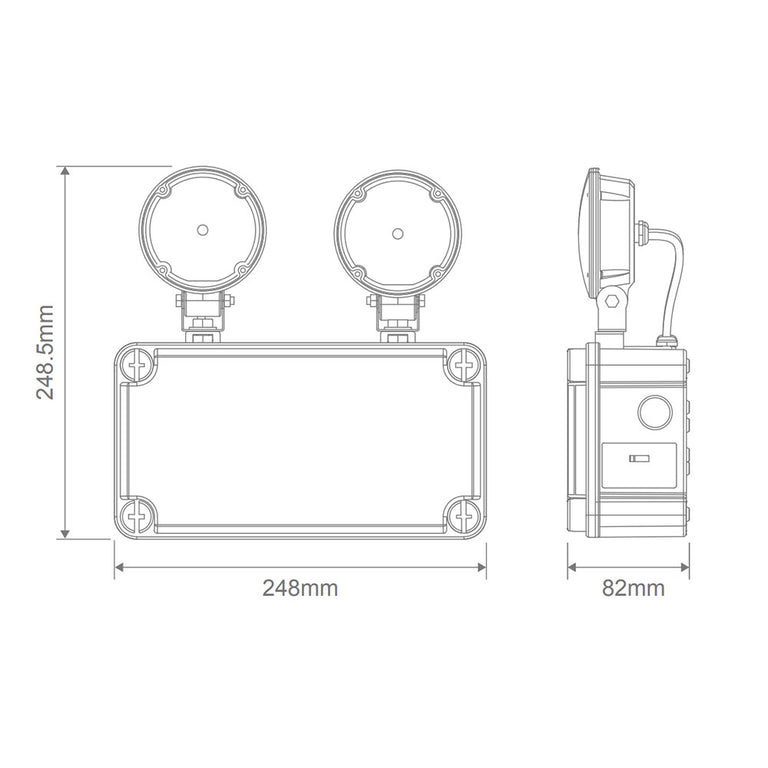 Twin Spot 2 x 2.5W Emergency Light Black - 66109