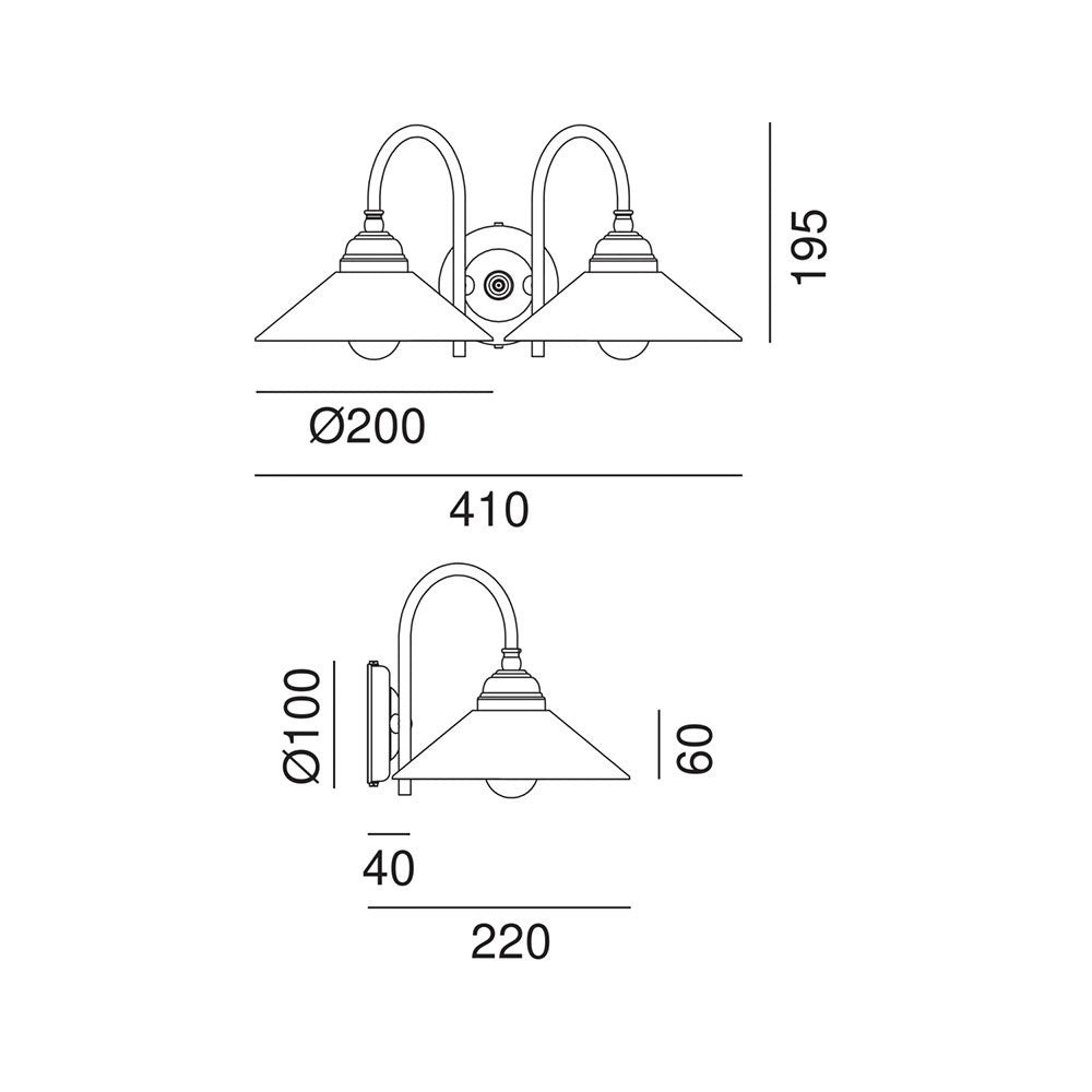 Tabia 2 Light Wall Light - 212.20.OV