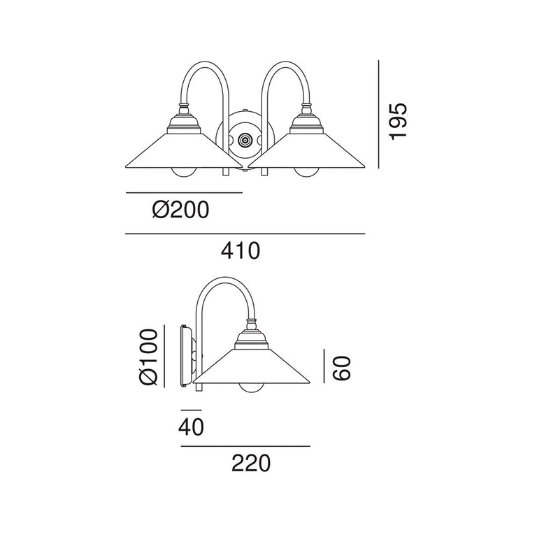 Tabia 2 Light Wall Light - 212.20.OV