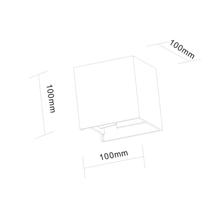 Cube 6.8W LED Exterior Up/Down Wall Light Sand White - Toca2