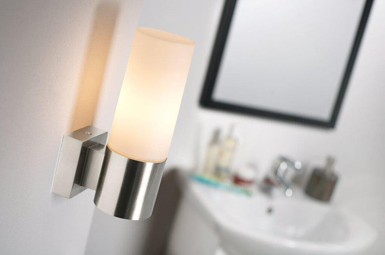 Tangens Bathroom Wall Light Brushed Steel - 17131032