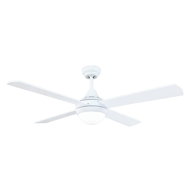 Tempo Plus 52" AC Ceiling Fan White With 2 x E27 Light & Remote - 22279/05R