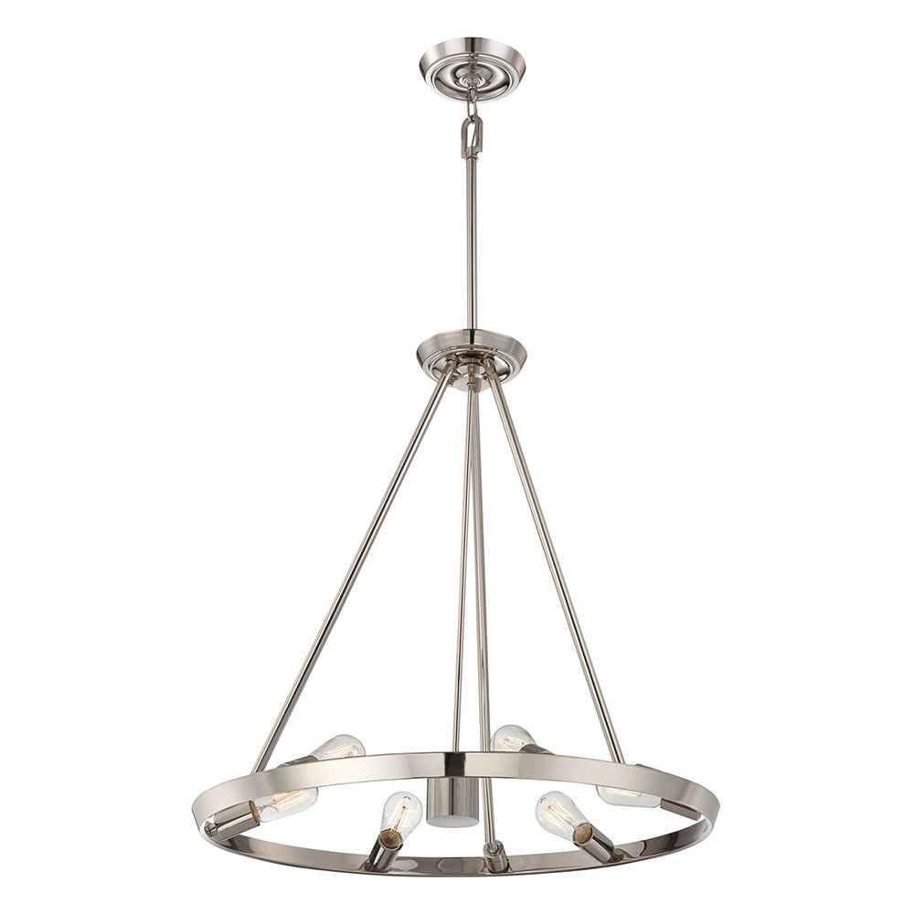 Theater Row 6 Light Pendant Imperial Silver - QZ-THEATER-ROW6IS