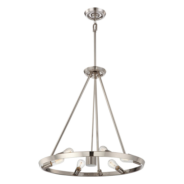 Theater Row 6 Light Pendant Imperial Silver - QZ-THEATER-ROW6IS