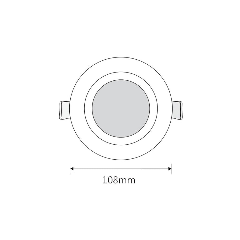 Prime Dimmable 10W LED Fixed Downlight Matt White / Tri-Colour - TLPD34510WD