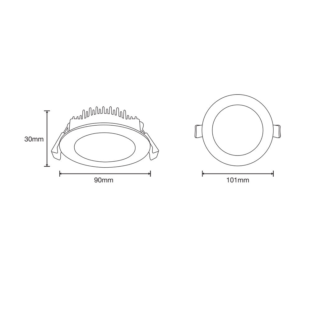 Ultra 10W LED Dimmable Downlight White / Tri-Colour - TLUD34510WD