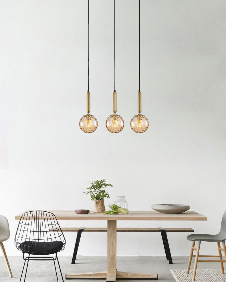 Interior Spherical Glass Shape 3 Light Pendant Bronze Amber - TRATTINO1x3S