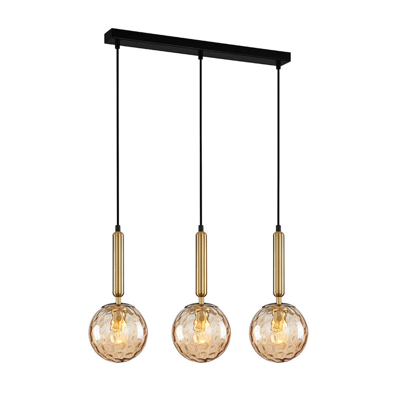 Interior Spherical Glass Shape 3 Light Pendant Bronze Amber - TRATTINO1x3S