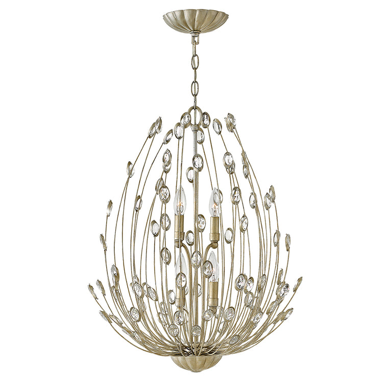Tulah 4 Light Two Tier Chandelier Silver Leaf - HK-TULAH4