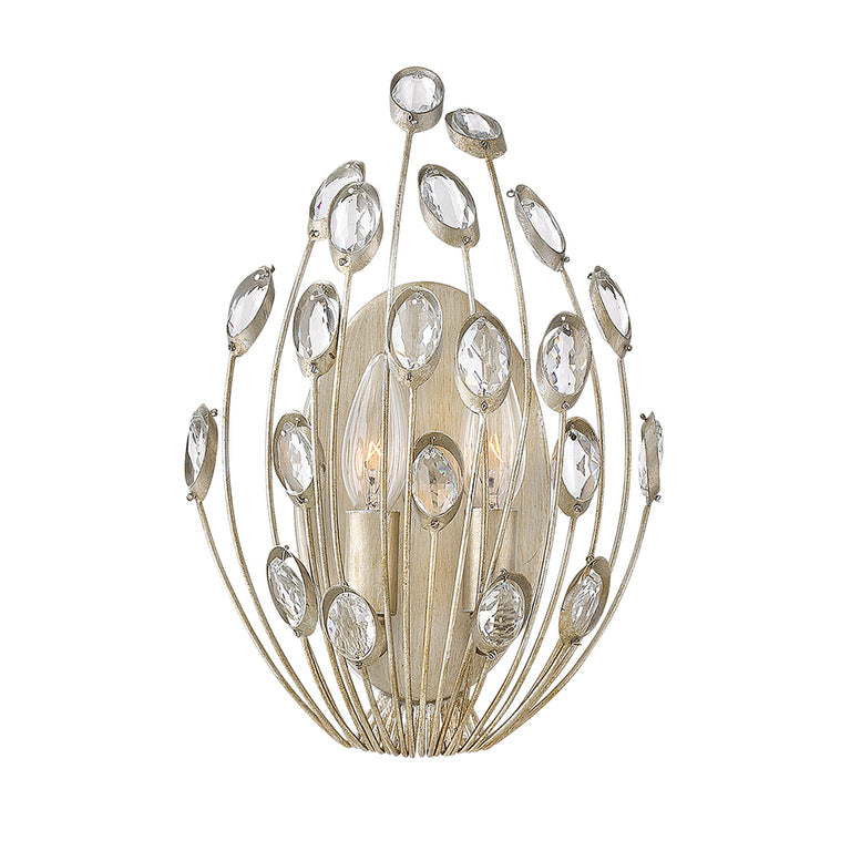 Tulah 2 Light Wall Light Silver Leaf - HK-TULAH2