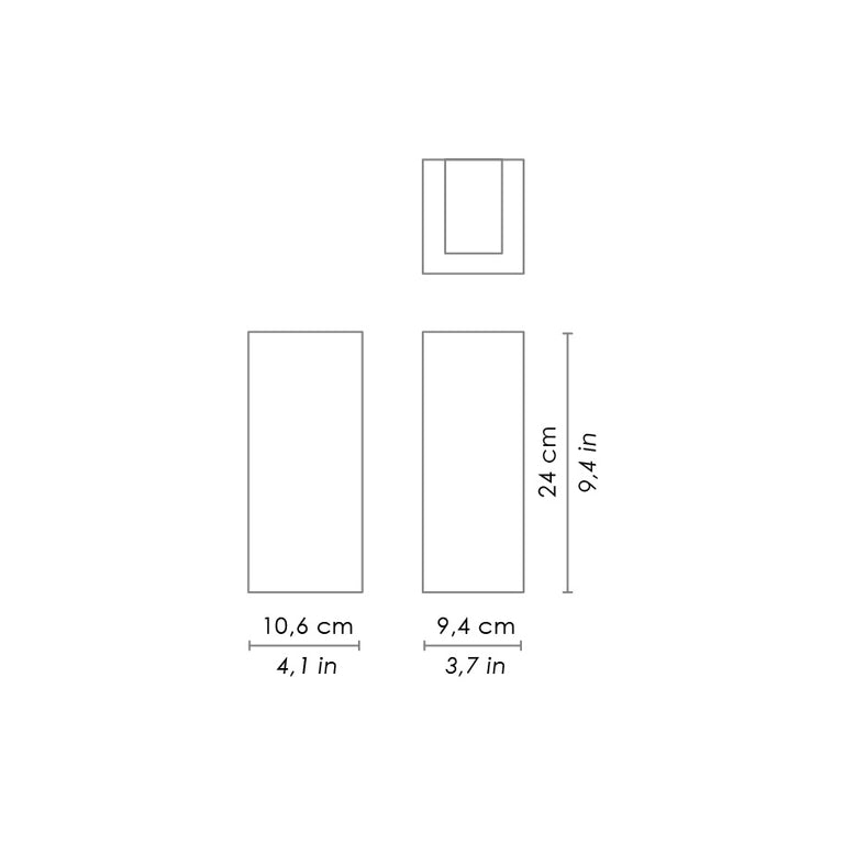 Tunnel 13.8W 240V LED Square Up/Down Wall Pillar Light Warm White - LD0161