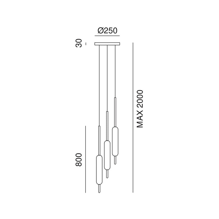 Typha 3 Light 42W LED Pendant Warm White - 285.02.ON
