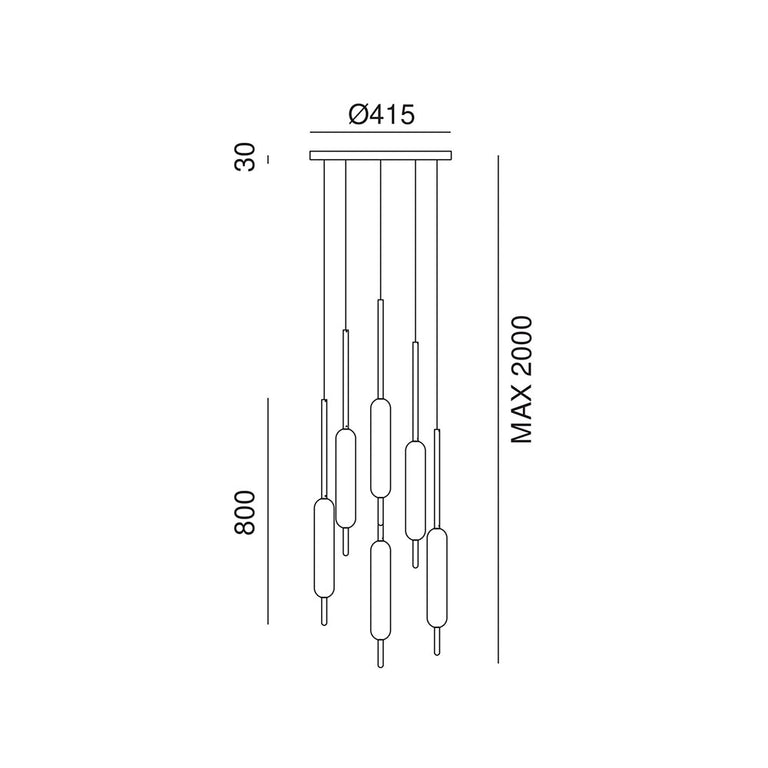 Typha 6 Light 84W LED Pendant Warm White - 285.03.ON