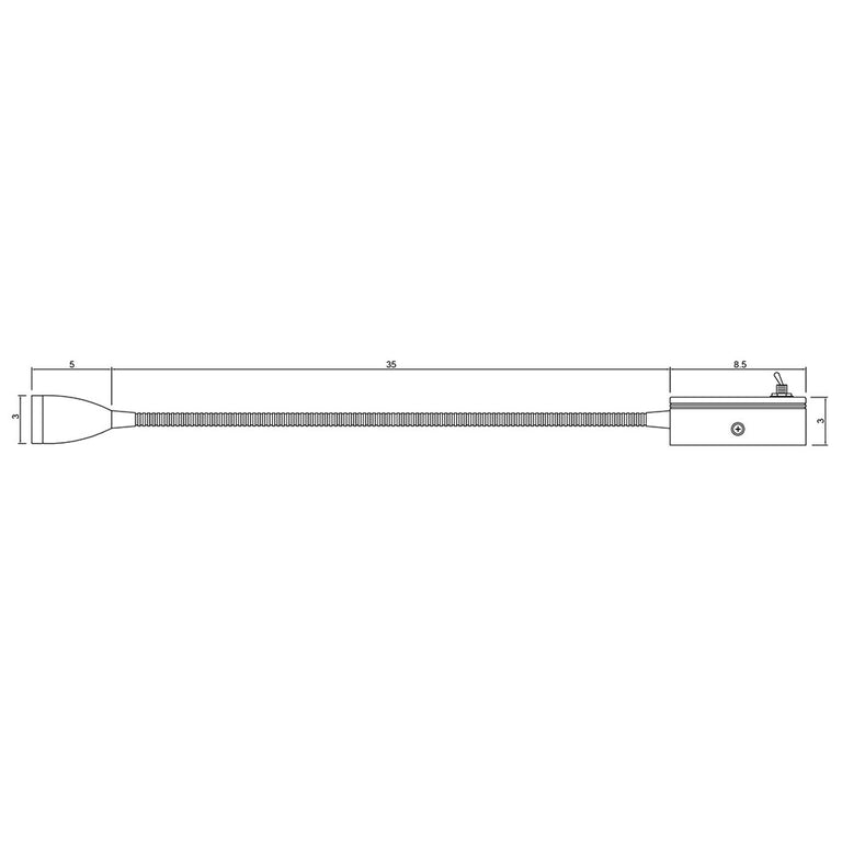 Flexi 3W LED Wall Light Matt Black  / Cool White - UA50913BK