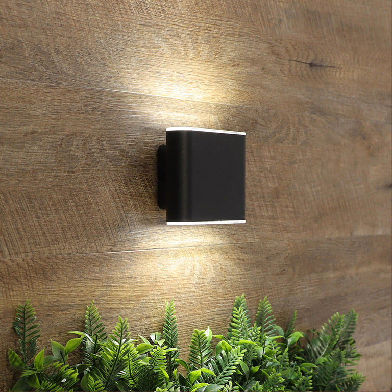 Wash 2 x 3W Up & Down LED Wall Washer Black / Tri-Colour - UA7362BK