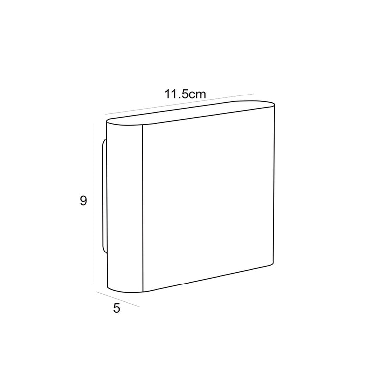 Wash 2 x 3W Up & Down LED Wall Washer Black / Tri-Colour - UA7362BK