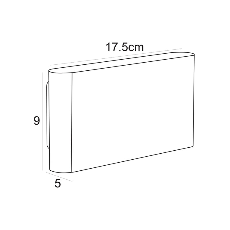 Wash 2 x 6W Up & Down LED Wall Washer Black / Tri-Colour - UA7363BK