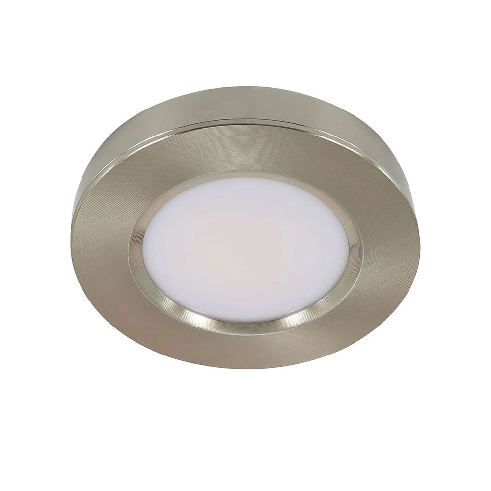 UB 3W 12V DC LED Recessed / Surface Mounted Cabinet Light Brushed Chrome / Tri-Colour - UB5
