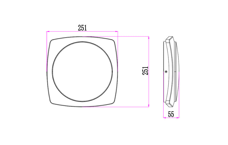Exterior 20W LED Wall / Ceiling Light White / Warm White - ULAN2