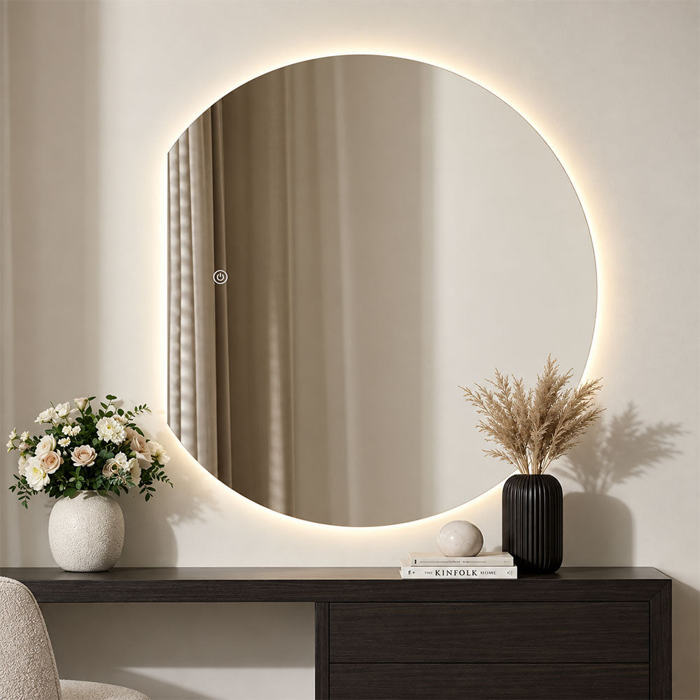 Lune 900 x 1000mm Crescent Shape LED Mirror - UMRR-LUNE-RC-IOOO