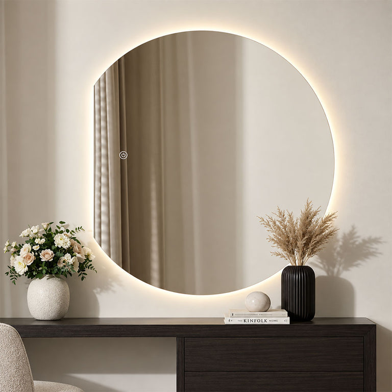 Lune 900 x 1000mm Crescent Shape LED Mirror - UMRR-LUNE-RC-IOOO