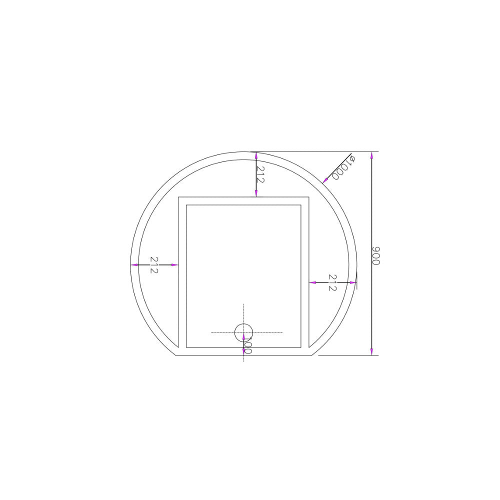 Lune 900 x 1000mm Crescent Shape LED Mirror - UMRR-LUNE-RC-IOOO