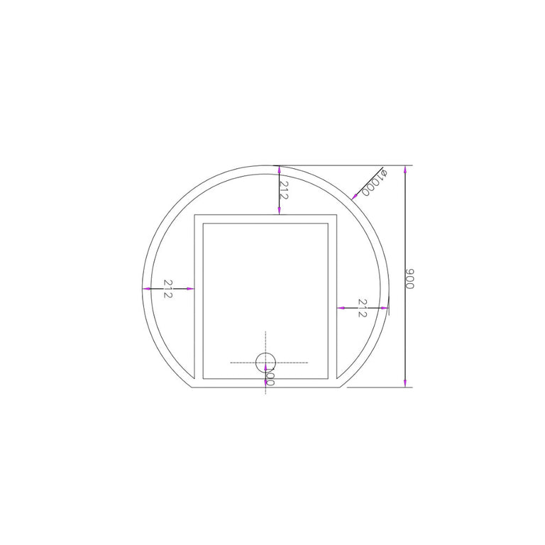 Lune 900 x 1000mm Crescent Shape LED Mirror - UMRR-LUNE-RC-IOOO
