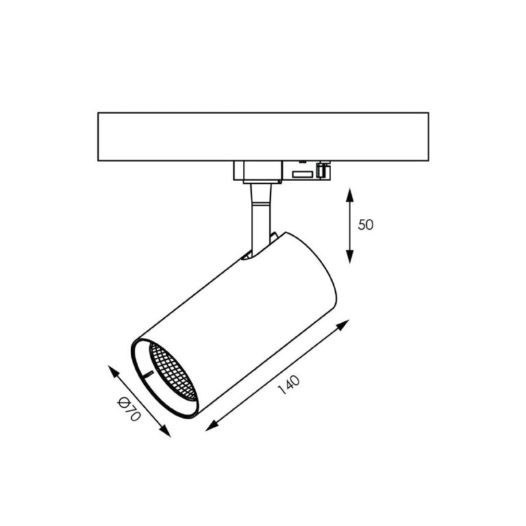 Unitrek Single Circuit 15W Dimmable LED Track Light Black / Tri-Colour - STR9017/15TC/BK
