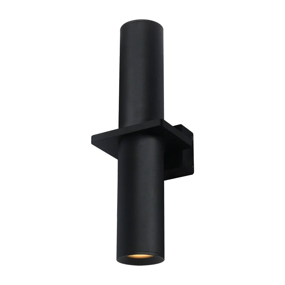 Silo 2 Light Up & Down Wall Pillar Light Black - UOW-SILO BLK