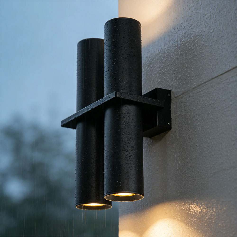 Silo 4 Light Up & Down Wall Pillar Light Black - UOW-SILO-2 BLK