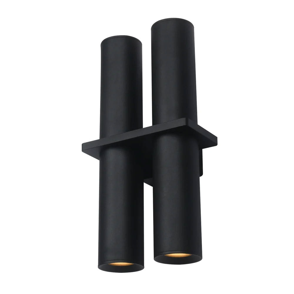 Silo 4 Light Up & Down Wall Pillar Light Black - UOW-SILO-2 BLK