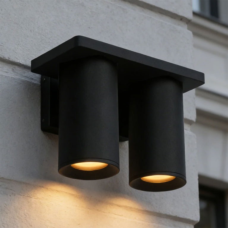 Silo 2 Light Down Wall Pillar Light Black - UOW-SILO2-DN  BLK