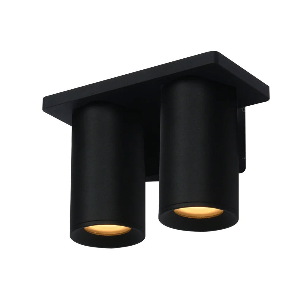 Silo 2 Light Down Wall Pillar Light Black - UOW-SILO2-DN  BLK