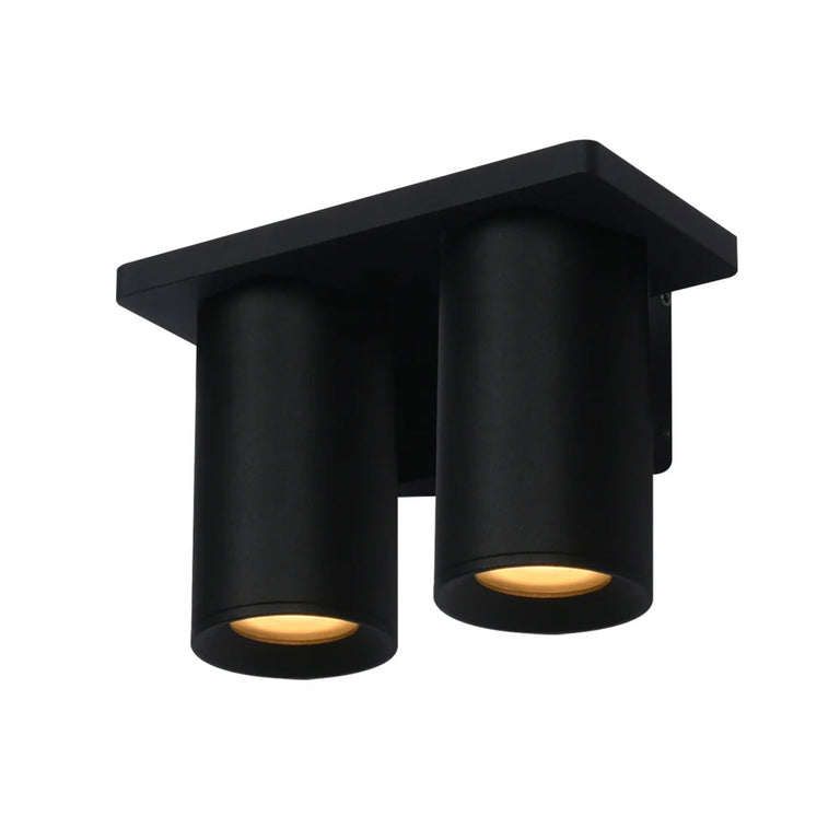 Silo 2 Light Down Wall Pillar Light Black - UOW-SILO2-DN  BLK
