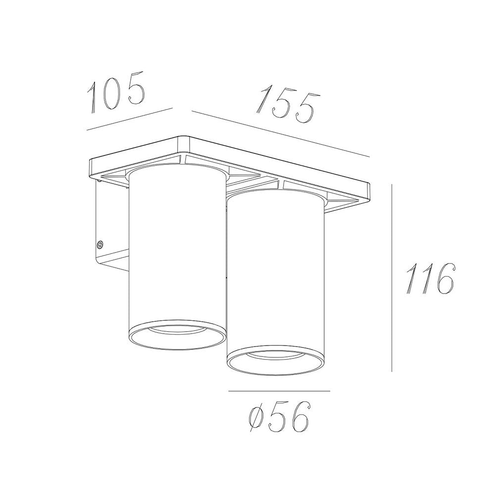 Silo 2 Light Down Wall Pillar Light White - UOW-SILO2-DN  WH